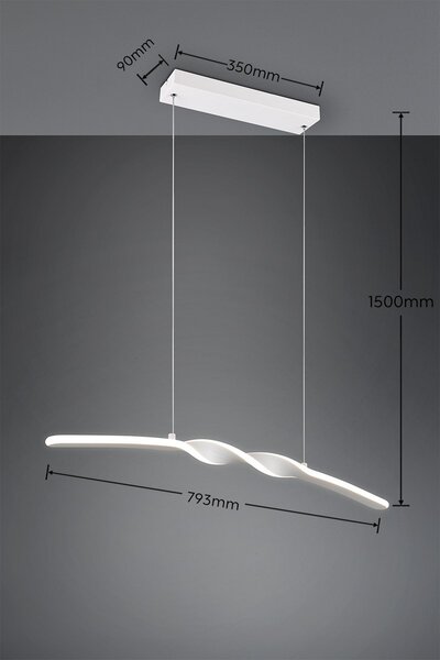 Trio TR35791131 LED závesné stropné svietidlo GINKO | 18W integrovaný LED zdroj