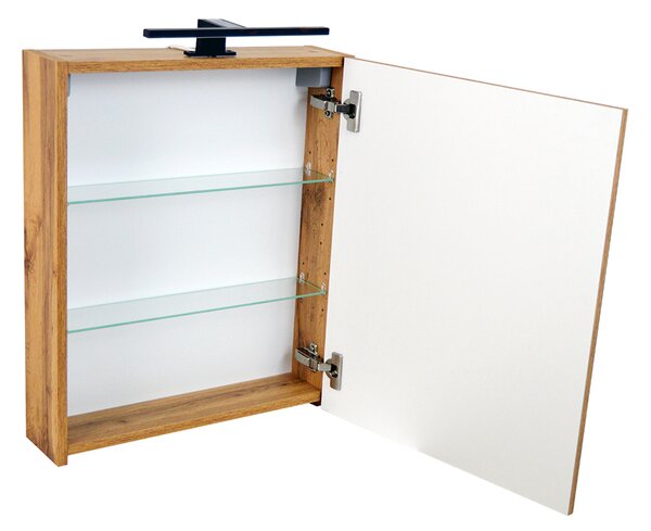 Comodo Zrkadlová skrinka Ideal OW 50 ZS LED-B s osvetlením Any LED 30 B, čierna