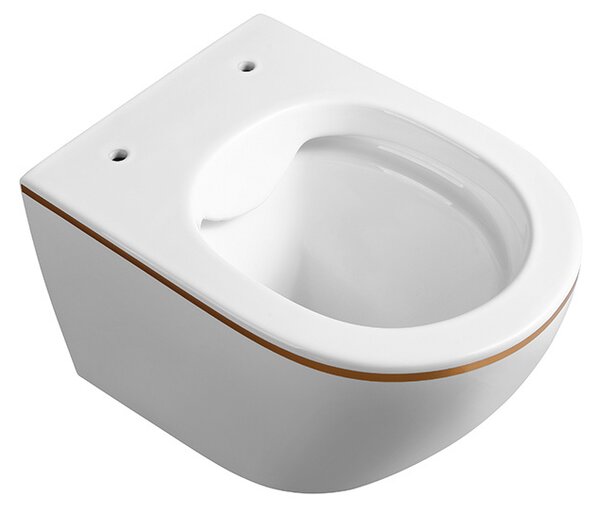 BPS-koupelny Závesná WC misa so SoftClose sedadlom MIZU WH GL RIM 02, biela