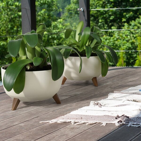 PLASTOVÝ KVETINÁČ ROSA LINEA ECO 15X24 CM ZELENÁ
