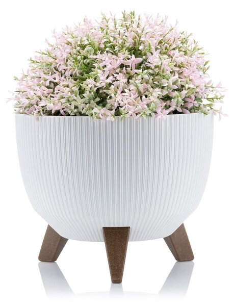 PLASTOVÝ KVETINÁČ ROSA LINEA ECO 15X24 CM BIELA