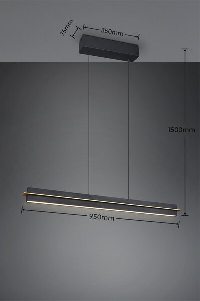 Trio T346710180 LED závesné stropné svietidlo EMERSON | 22W integrovaný LED zdroj