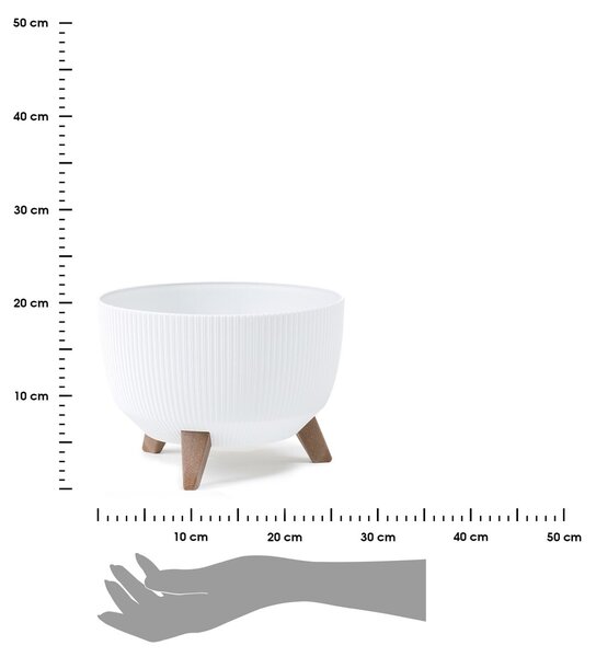 PLASTOVÝ KVETINÁČ ROSA LINEA ECO 15X24 CM BIELA