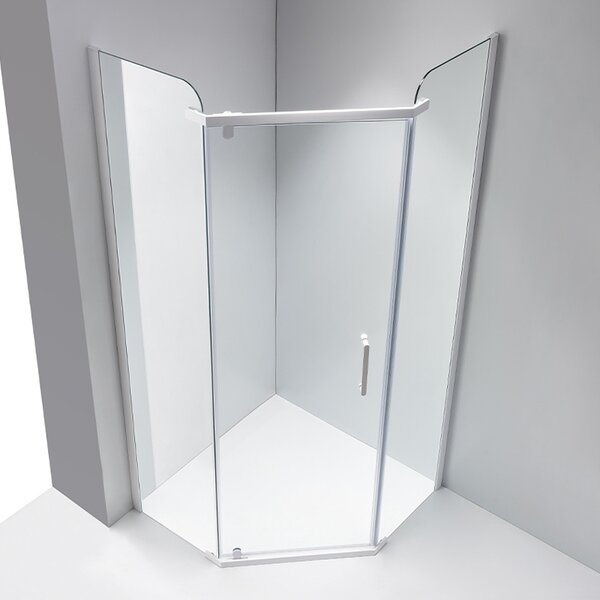 BPS-koupelny Päťuholníkový sprchový kút KZ91A WH 80x80 biela/transparent - bez vaničky