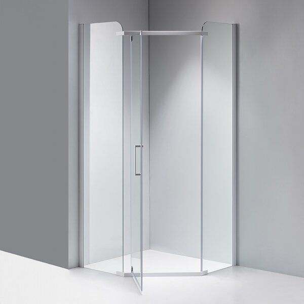 BPS-koupelny Päťuholníkový sprchový kút KZ91A WH 80x80 biela/transparent - bez vaničky