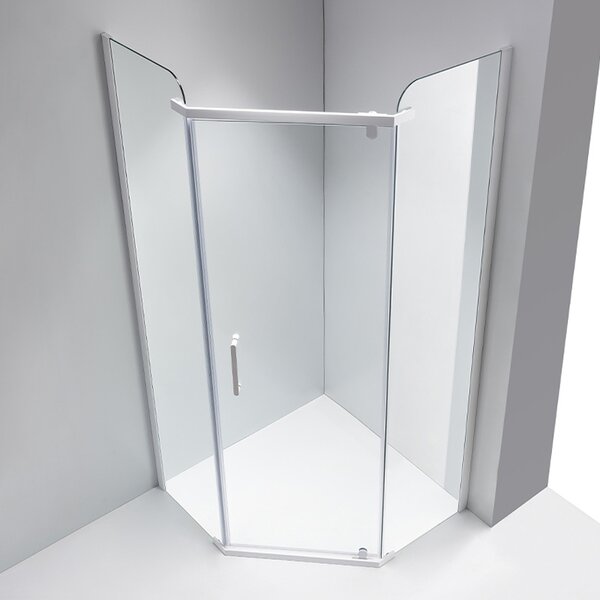BPS-koupelny Päťuholníkový sprchový kút KZ91A WH 80x80 biela/transparent - bez vaničky