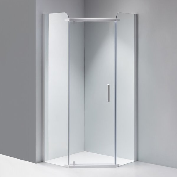 BPS-koupelny Päťuholníkový sprchový kút KZ91A WH 80x80 biela/transparent - bez vaničky