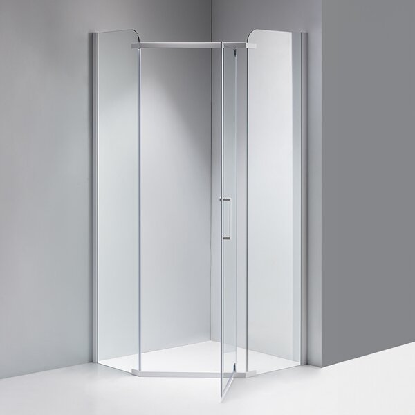 BPS-koupelny Päťuholníkový sprchový kút KZ91A WH 80x80 biela/transparent - bez vaničky