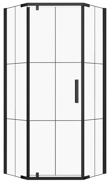 Novoterm Päťuholníkový sprchový kút NV-Metro 90x90, čierny/transparent - bez vaničky