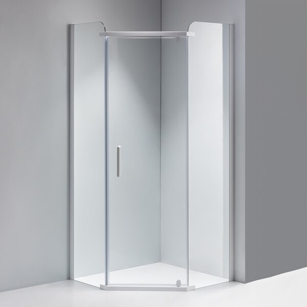BPS-koupelny Päťuholníkový sprchový kút KZ91A WH 80x80 biela/transparent - bez vaničky