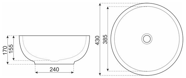 Novoterm Keramické umývadlo na dosku NV-KR-140 biele