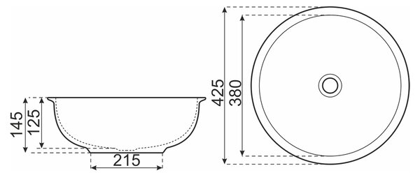 Novoterm Keramické umývadlo na dosku NV-KR-354 čierna/ornament