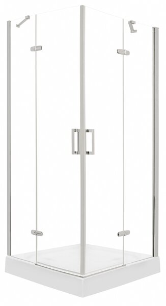 Novoterm Štvorcový sprchovací kút NV-Flow 90x90 chróm/transparent + vanička