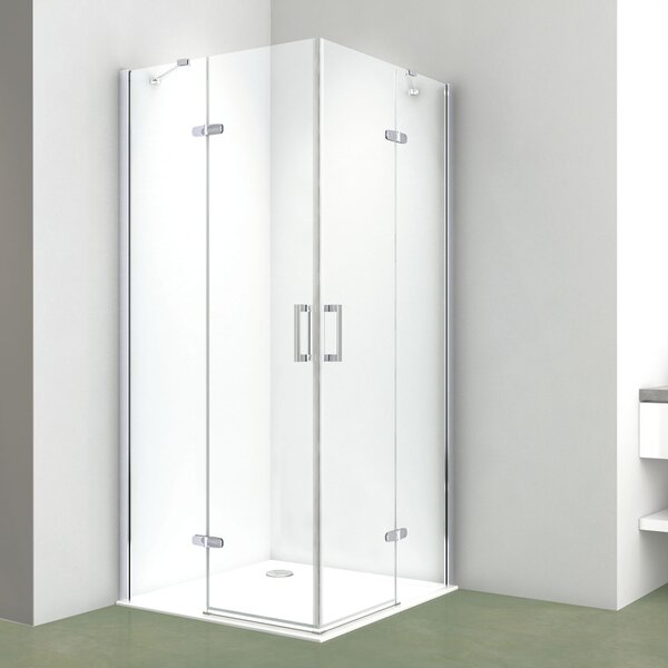 Novoterm Štvorcový sprchový kút NV-Flow 90x90 chróm/transparent - bez vaničky