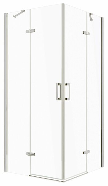 Novoterm Štvorcový sprchový kút NV-Flow 90x90 chróm/transparent - bez vaničky