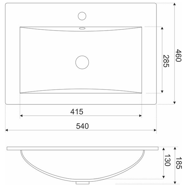 Novoterm Zápustné keramické umývadlo NV-KR-530, biele