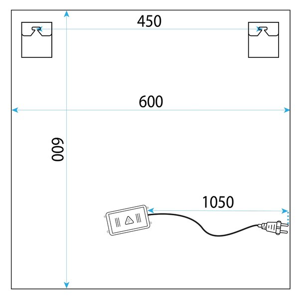 Rea Zrkadlo 60x60 s LED osvetlením HOM-01513