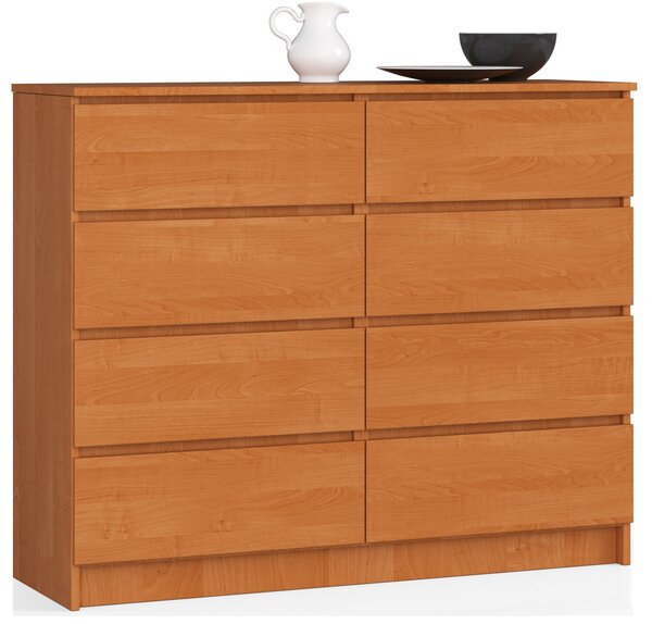 Ak furniture Komoda Kuba 120 cm 8 zásuviek jelša