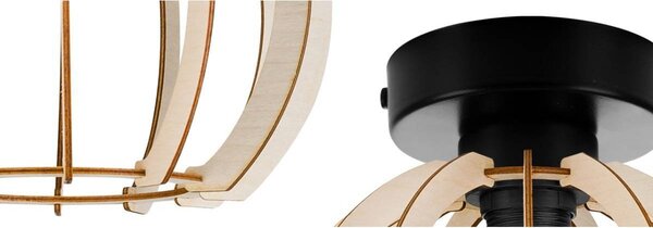 Stropné svietidlo Timber 9, 1x drevené tienidlo, kb
