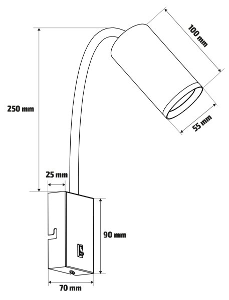 Brilagi - Flexibilné nástenné svietidlo SELE 1xGU10/30W/230V biele/dubový dekor