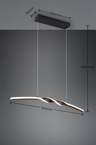 Trio TR35791132 LED závesné stropné svietidlo GINKO | 18W integrovaný LED zdroj