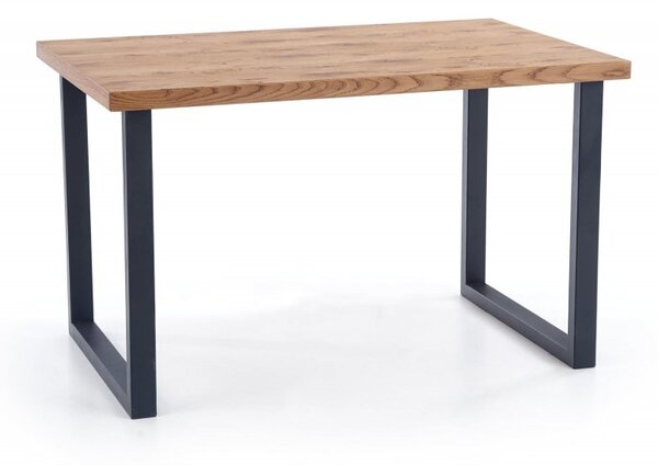 Halmar Rozkladací jedálenský stôl HORUS 126(206)x80 svetlý dub/čierny