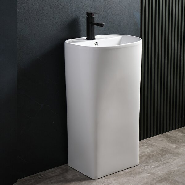 BPS-koupelny Voľne stojace keramické umývadlo CLARO WH 490 49x38 cm, biela lesk