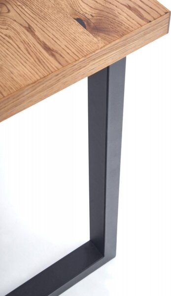 Halmar Rozkladací jedálenský stôl HORUS 126(206)x80 svetlý dub/čierny