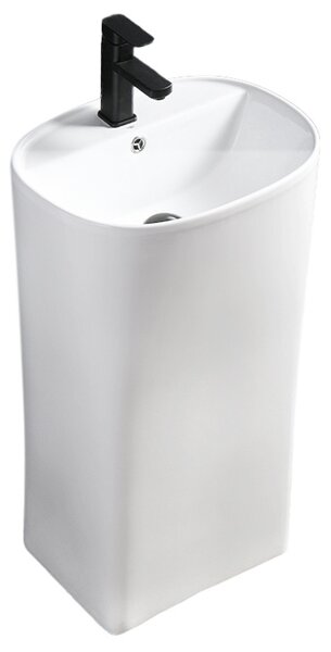 BPS-koupelny Voľne stojace keramické umývadlo CLARO WH 490 49x38 cm, biela lesk