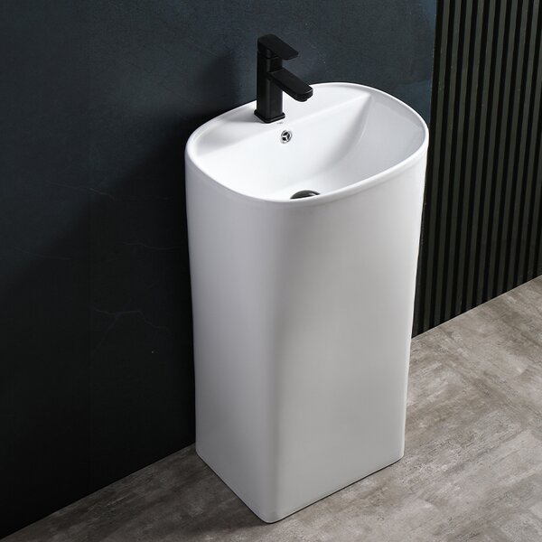 BPS-koupelny Voľne stojace keramické umývadlo CLARO WH 490 49x38 cm, biela lesk