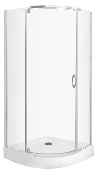 Novoterm Štvrťkruhový sprchový kút NV-Splash 80x80 chróm/transparent + vanička