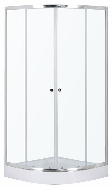 Novoterm Štvrťkruhový sprchovací kút NV-Leo 80x80 chróm/transparent + vanička