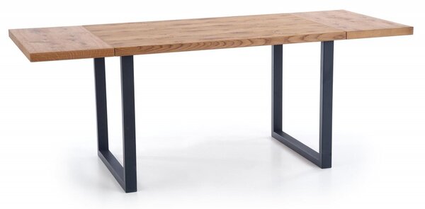 Halmar Rozkladací jedálenský stôl HORUS 126(206)x80 svetlý dub/čierny