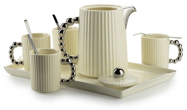 Čajový/kávový set Luca Silver Cream