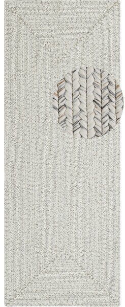 Hanse Home , Kusový koberec Braided 105553 Light Melange – na von aj na doma, 80x150, biela, chodba / predsieň