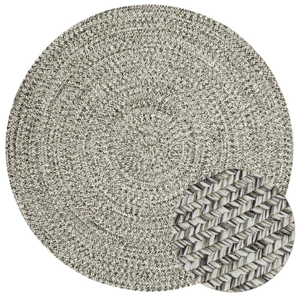 Hanse Home, Kusový koberec Braided 105552 Melange kruh – na von aj na doma, 200x200 (priemer) kruh, béžová, chodba / predsieň
