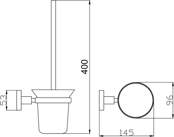 Slezák - RAV WC kefa, miska sklenená COLORADO - COA0500SM, Stará mosadz (Bronz)