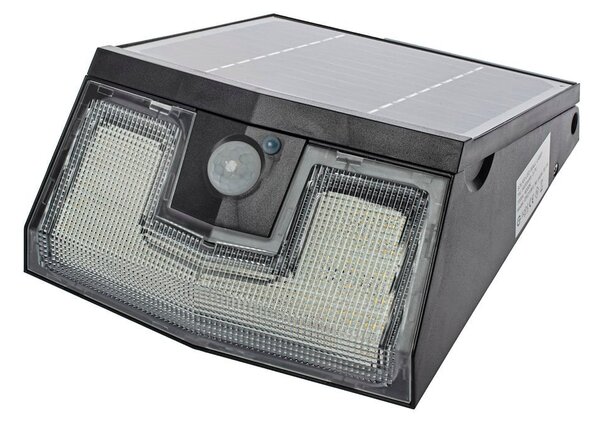 Exteriérové solárne nástenné LED svietidlo Solar, 1x LED 7w, čierna, pohybový senzor