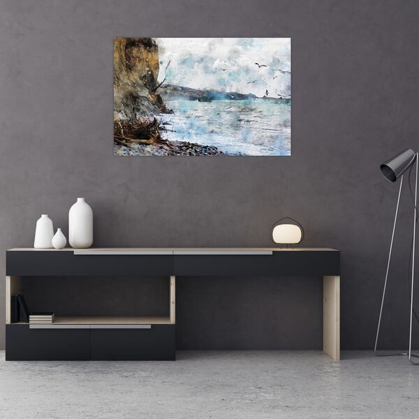 Obraz - Útes, akvarel (90x60 cm)