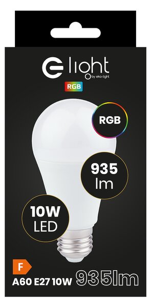 LED žiarovka E27 RGB 10w 935 lm s ovládačom