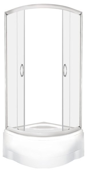 Novoterm Štvrťkruhový sprchový kút NV-Lava 80x80 chróm/transparent + vysoká vanička