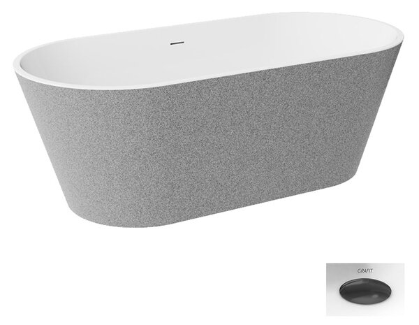 Besco Akrylátová voľne stojaca vaňa Deeva Glam S 150x75 (160x75, 170x80, 180x80) BESCO-Typ výpuste: Click-Clack so štrbinovým prepadom, chróm, BESCO-Rozmery: 150x75