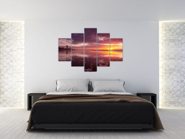 Obraz - Pláž pri západe slnka (150x105 cm)