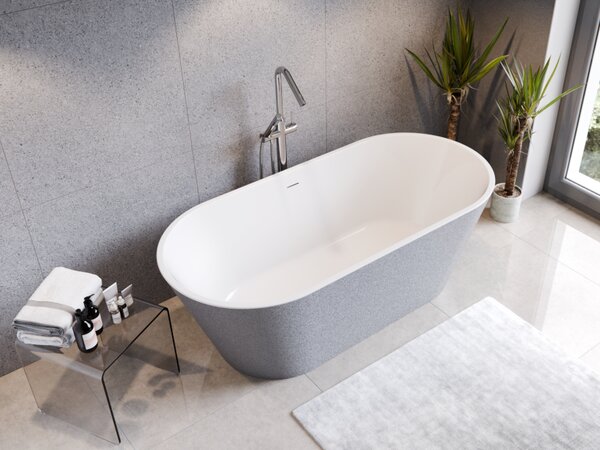 Besco Akrylátová voľne stojaca vaňa Deeva Glam S 150x75 (160x75, 170x80, 180x80) BESCO-Typ výpuste: Click-Clack so štrbinovým prepadom, chróm, BESCO-Rozmery: 150x75