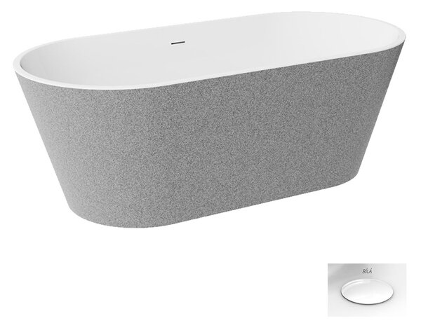 Besco Akrylátová voľne stojaca vaňa Deeva Glam S 150x75 (160x75, 170x80, 180x80) BESCO-Typ výpuste: Click-Clack so štrbinovým prepadom, chróm, BESCO-Rozmery: 150x75