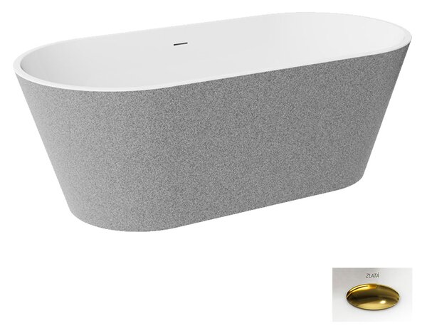 Besco Akrylátová voľne stojaca vaňa Deeva Glam S 150x75 (160x75, 170x80, 180x80) BESCO-Typ výpuste: Click-Clack so štrbinovým prepadom, chróm, BESCO-Rozmery: 150x75