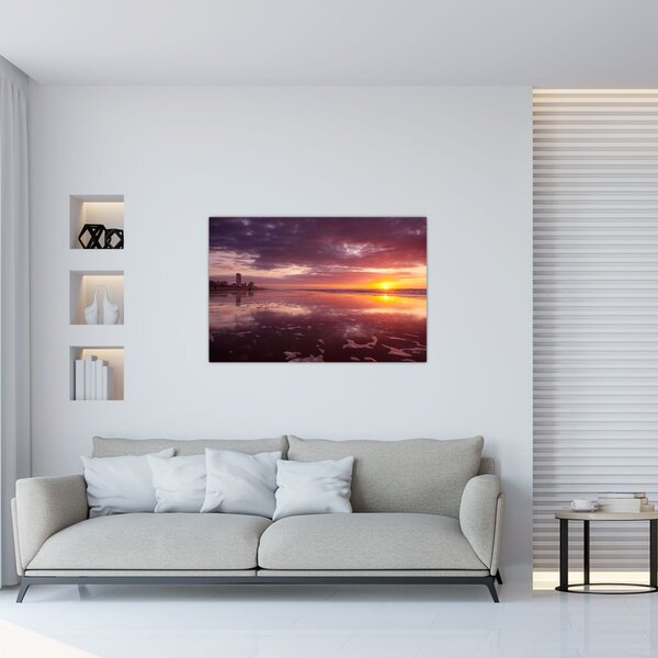 Obraz - Pláž pri západe slnka (90x60 cm)