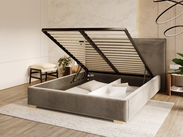 Čalúnená manželská posteľ s úložným priestorom Perfetto 140x200 - antracit