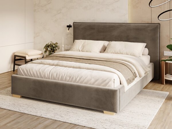 Čalúnená manželská posteľ s úložným priestorom Perfetto 140x200 - antracit