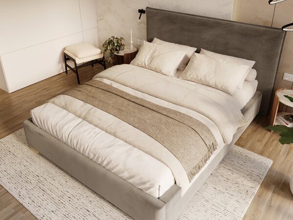 Čalúnená manželská posteľ s úložným priestorom Perfetto 140x200 - antracit